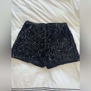 Mango Black Sequin Shorts